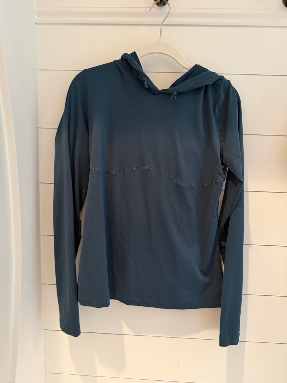 Alo Women’s Lightweight Hoodie in Teal Blue